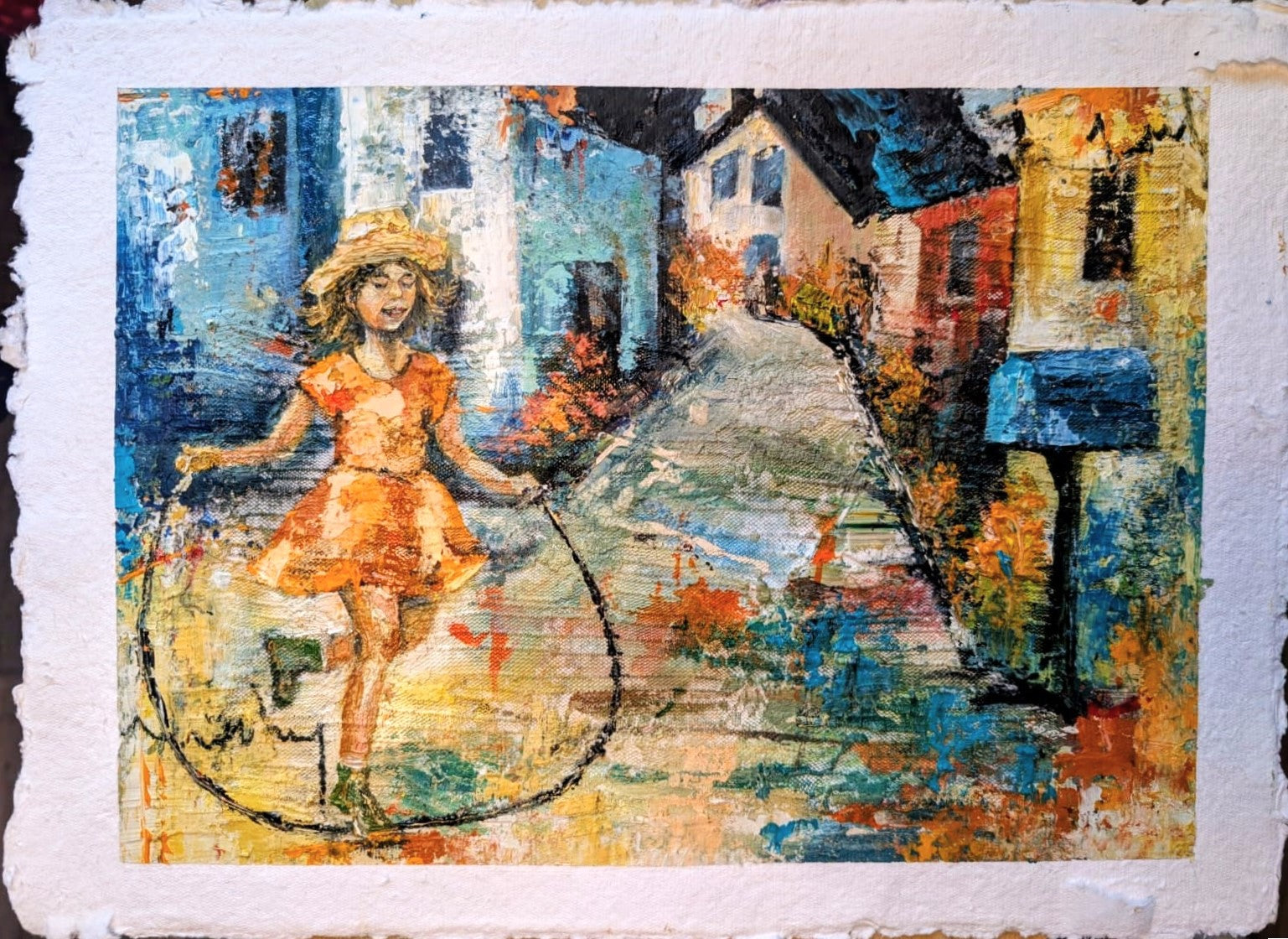 The Girl Jumping Through the Time – Cintia Polary - Fine Art